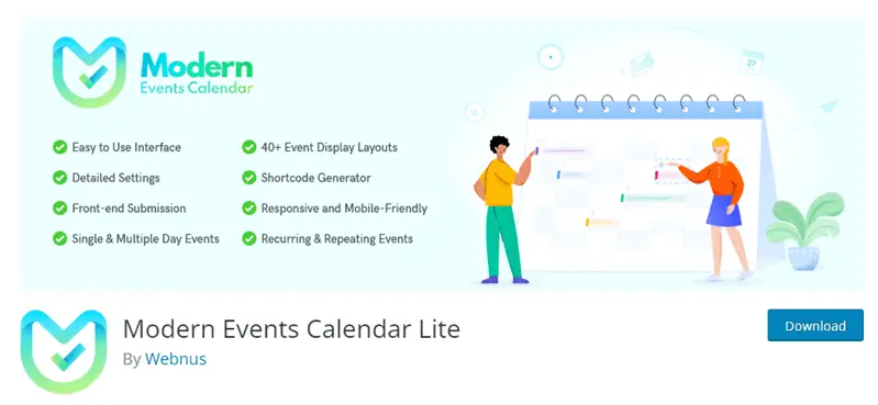 Modern Events Calendar Lite plugin for WordPress