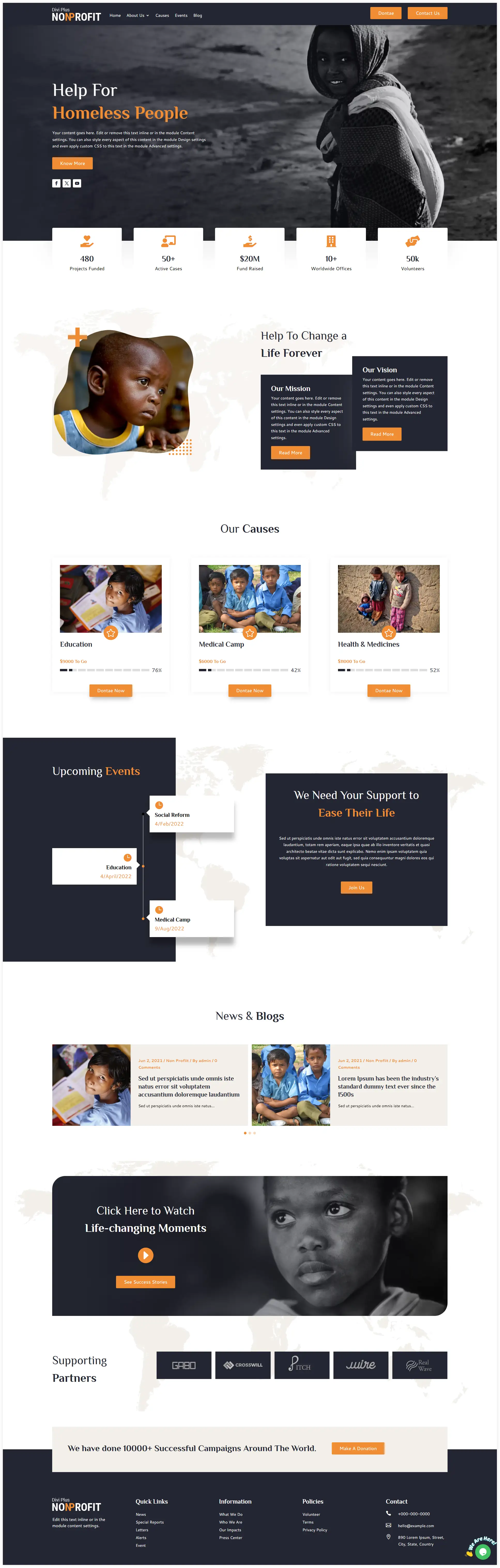 Single page NGO website 