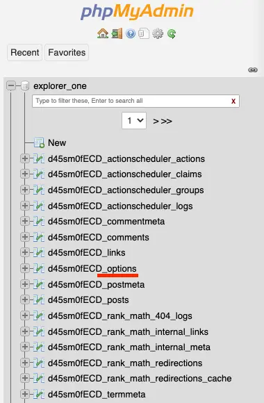 phpMyAdmin and file with options postfix