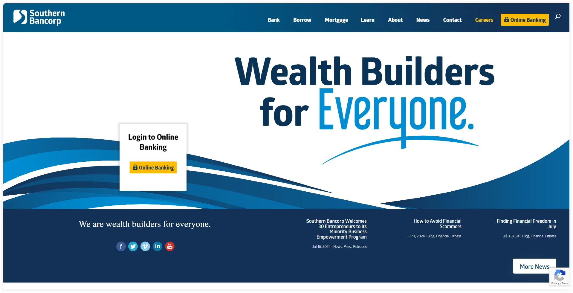 Southern Bancorp- A divi website example