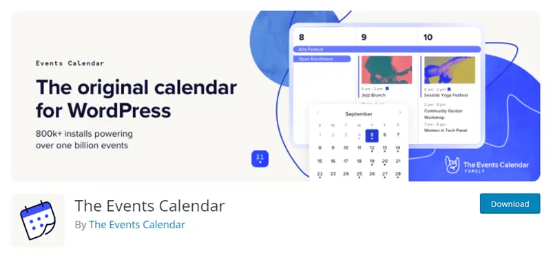 The Events Calendar plugin for WordPress