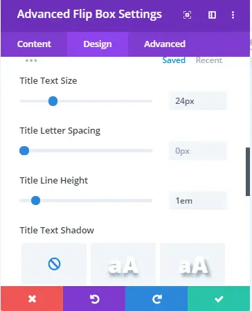 Title text settings