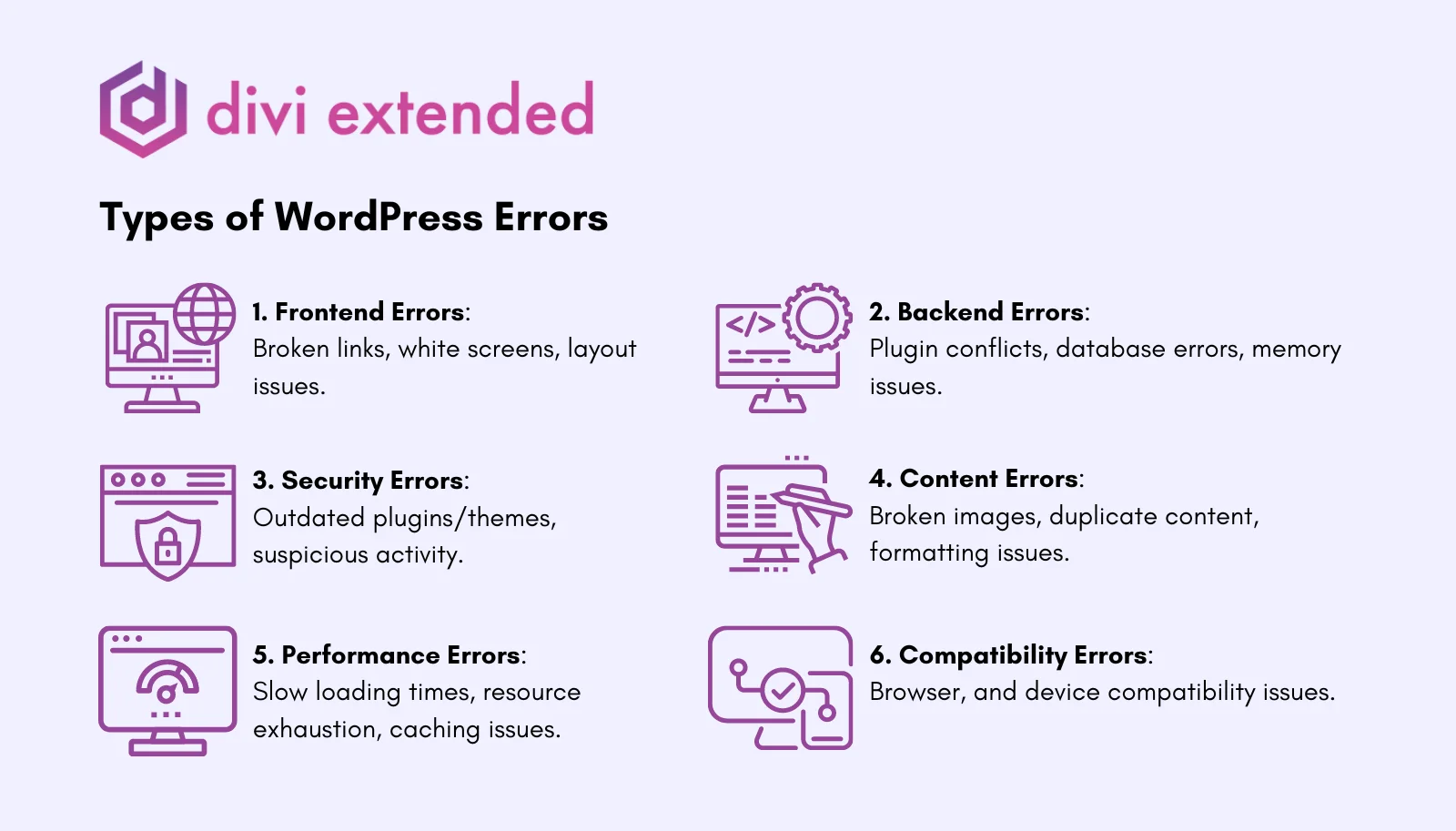 Types of website errors one needs to check