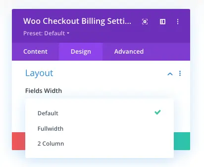 Woo Checkout Billing module layout option