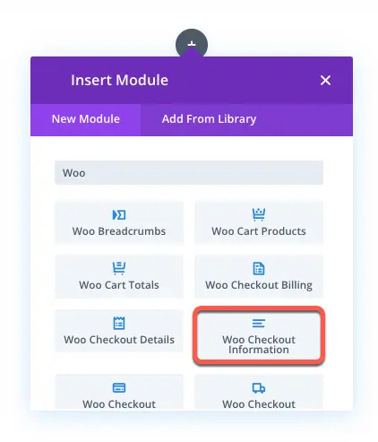 Woo Checkout Information module for Divi WooCommerce