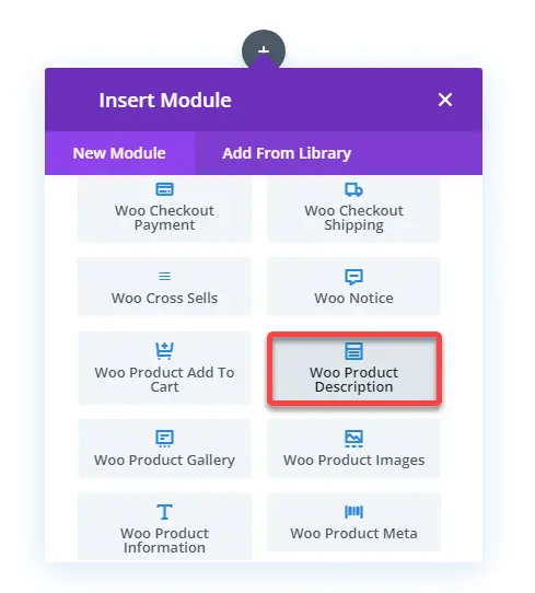 Woo Product Description module for Divi