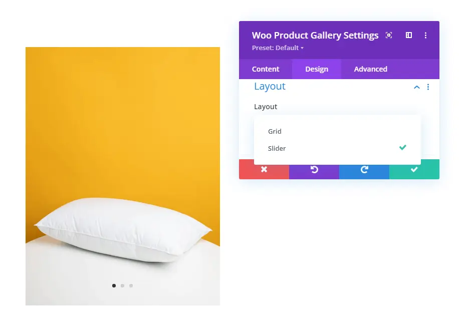 Woo Product Gallery Divi module for WooCommerce with layout options