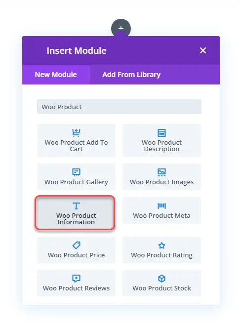 Woo Product Information Divi module for WooCommerce