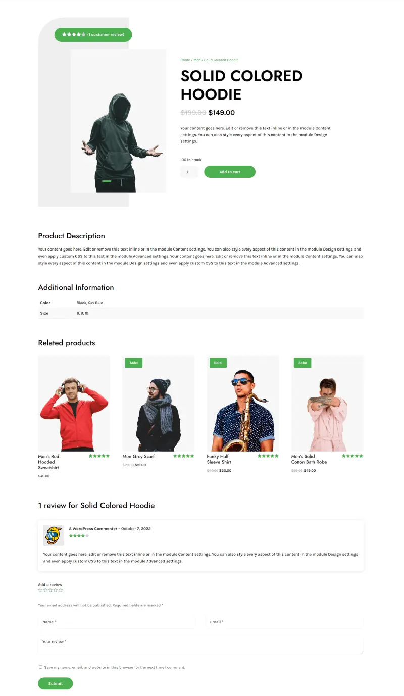 WooCommerce product page layout 49