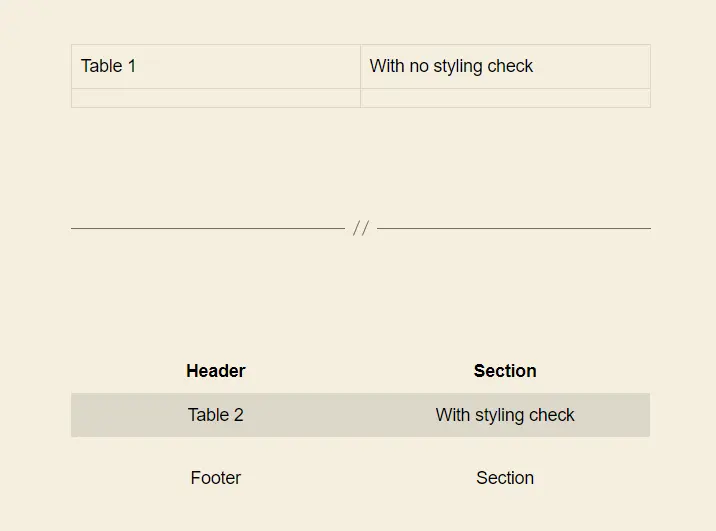 WP Gutenberg table with style check