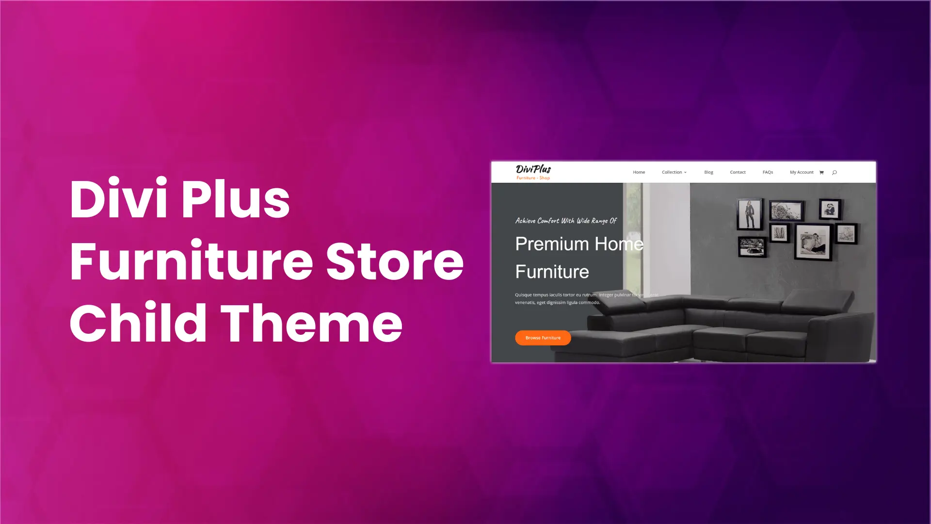 Divi furniture store child theme