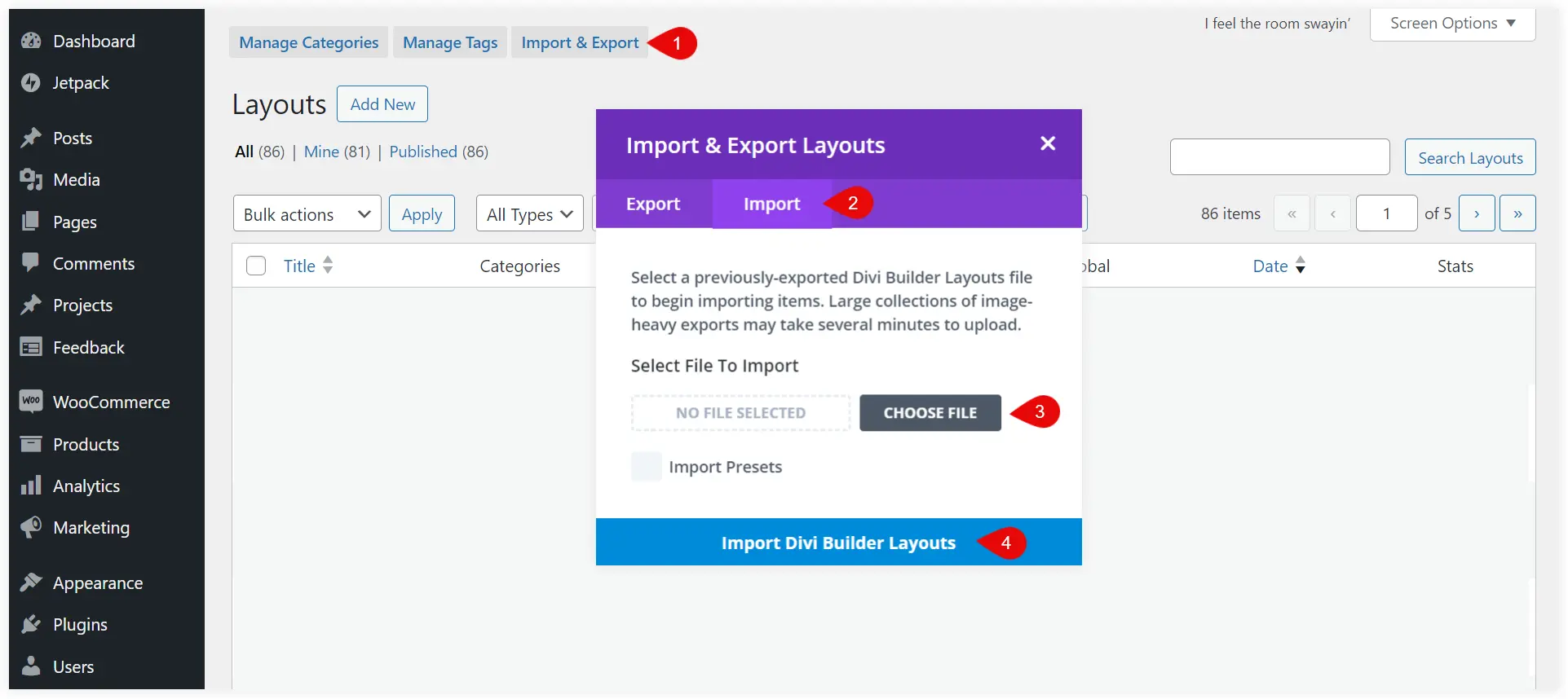 Import eCommerce store templates with Divi 