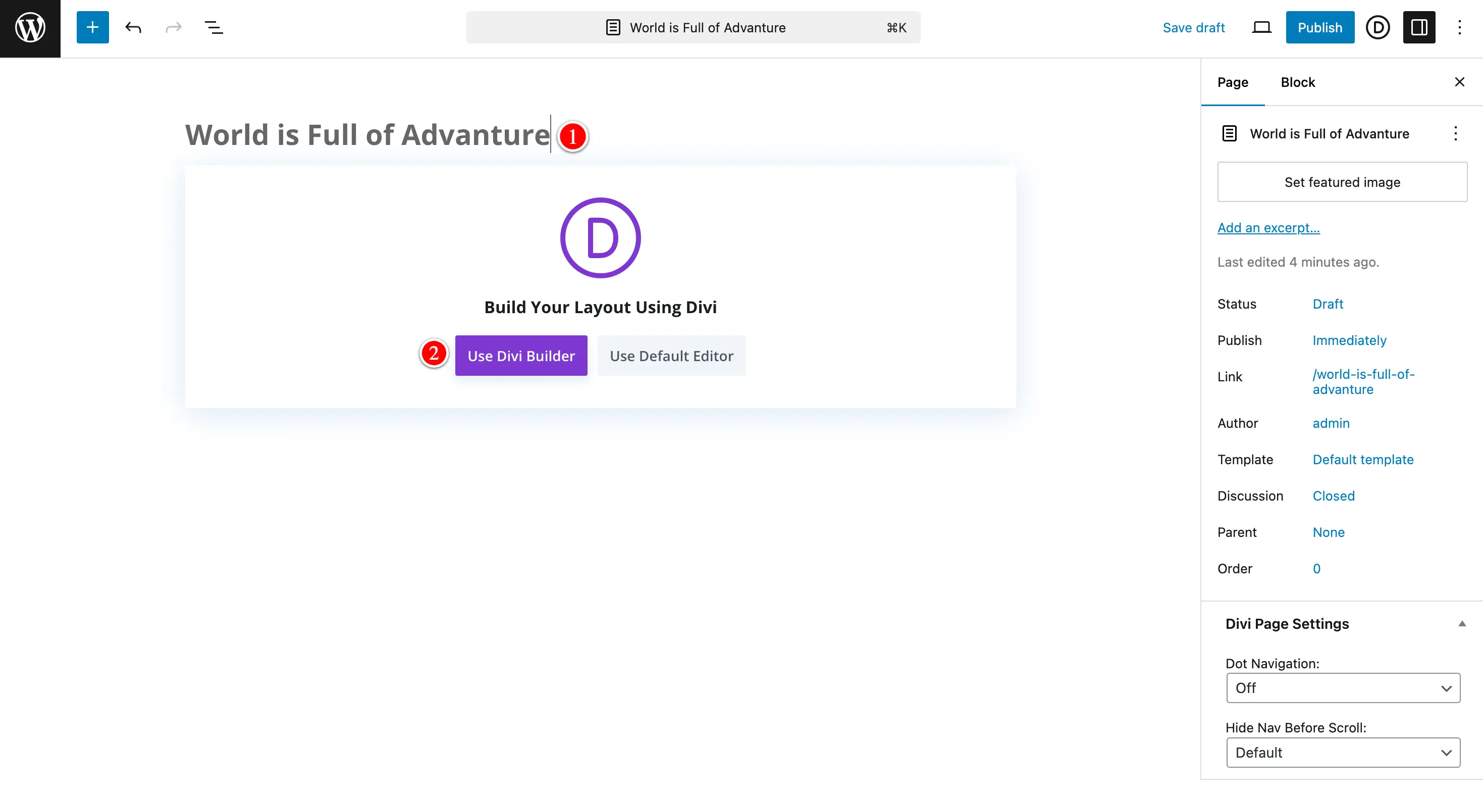 Add Divi Travel blog with page builder