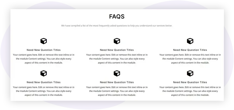 FAQ Layouts with Icons