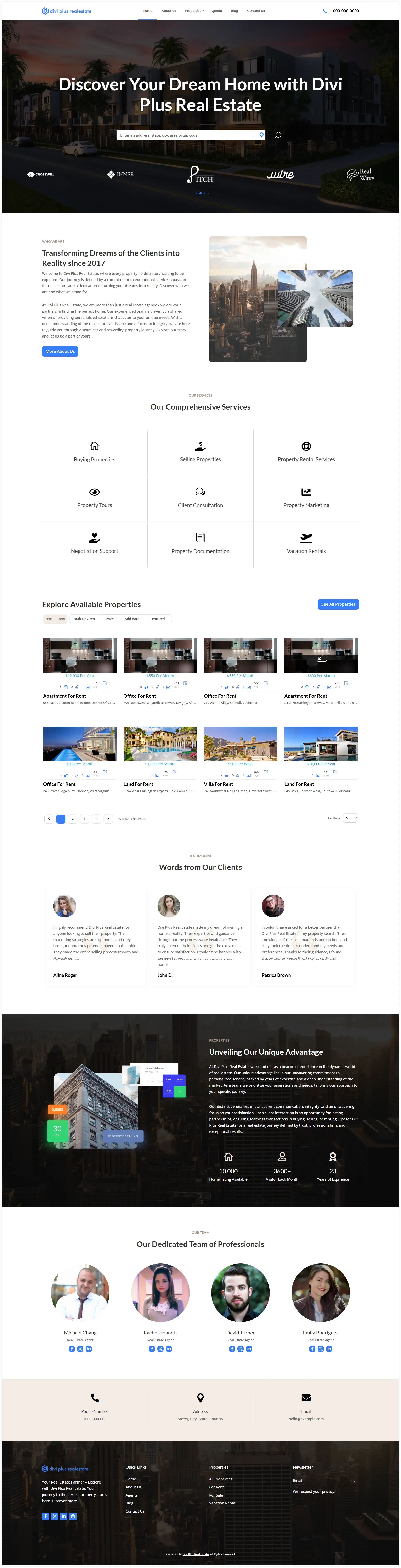 Divi real estate child theme.