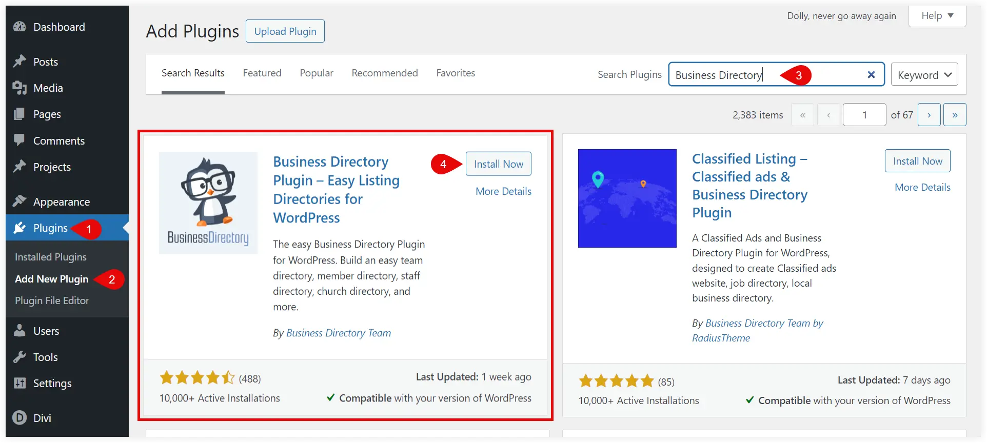 Install WordPress Directory Plugin