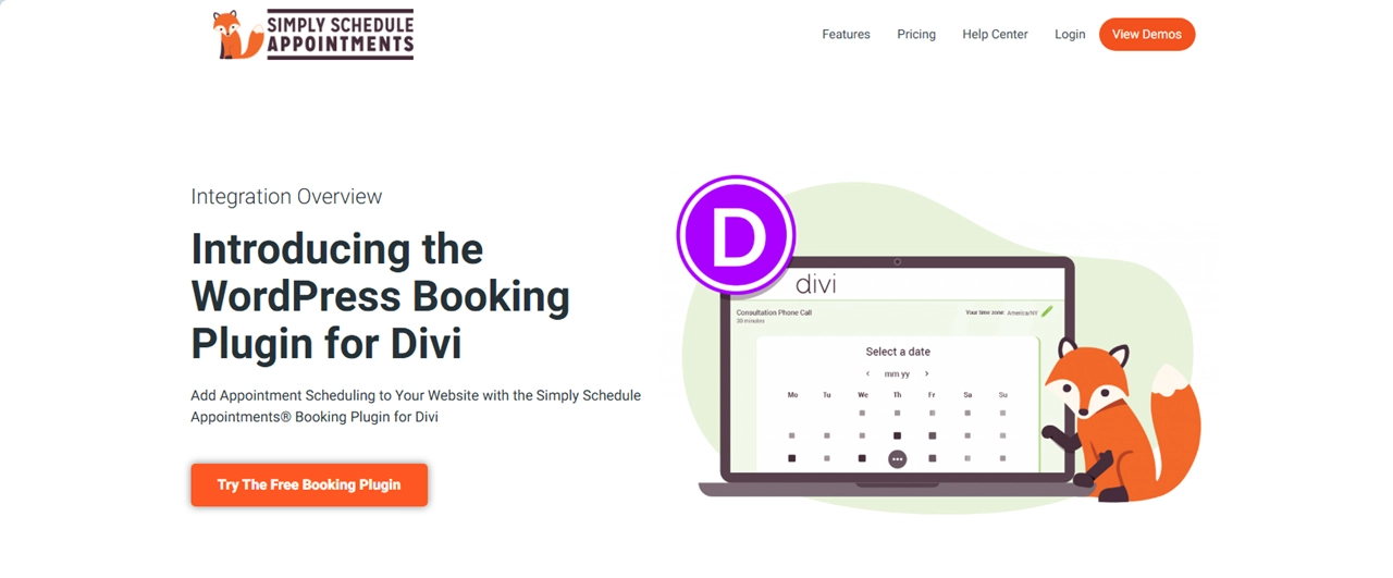 Simply Schedule Appointments plugin for Divi - official website.