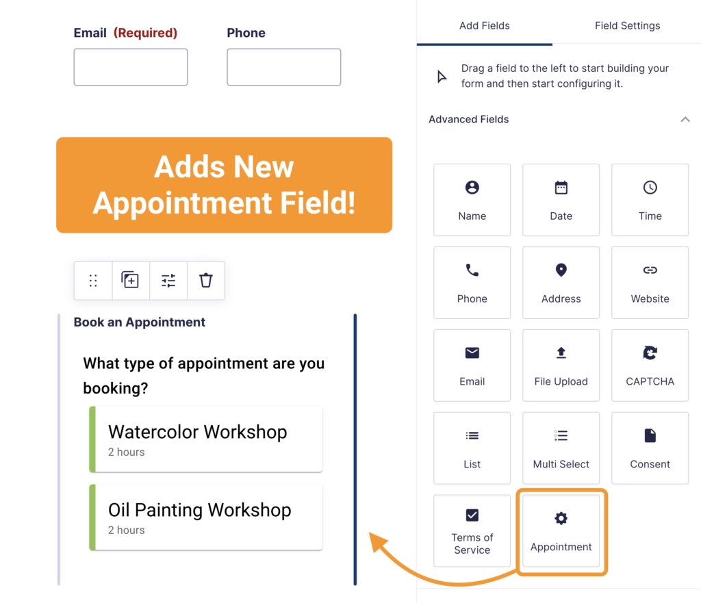 Simply Schedule Appointments field for Gravity Forms.