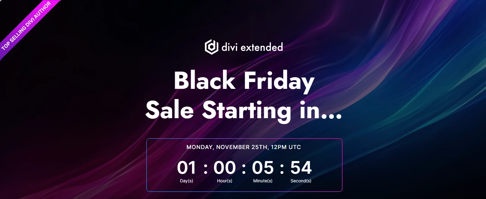 Divi Extended 2024 Black Friday sale starting soon 24 hours left