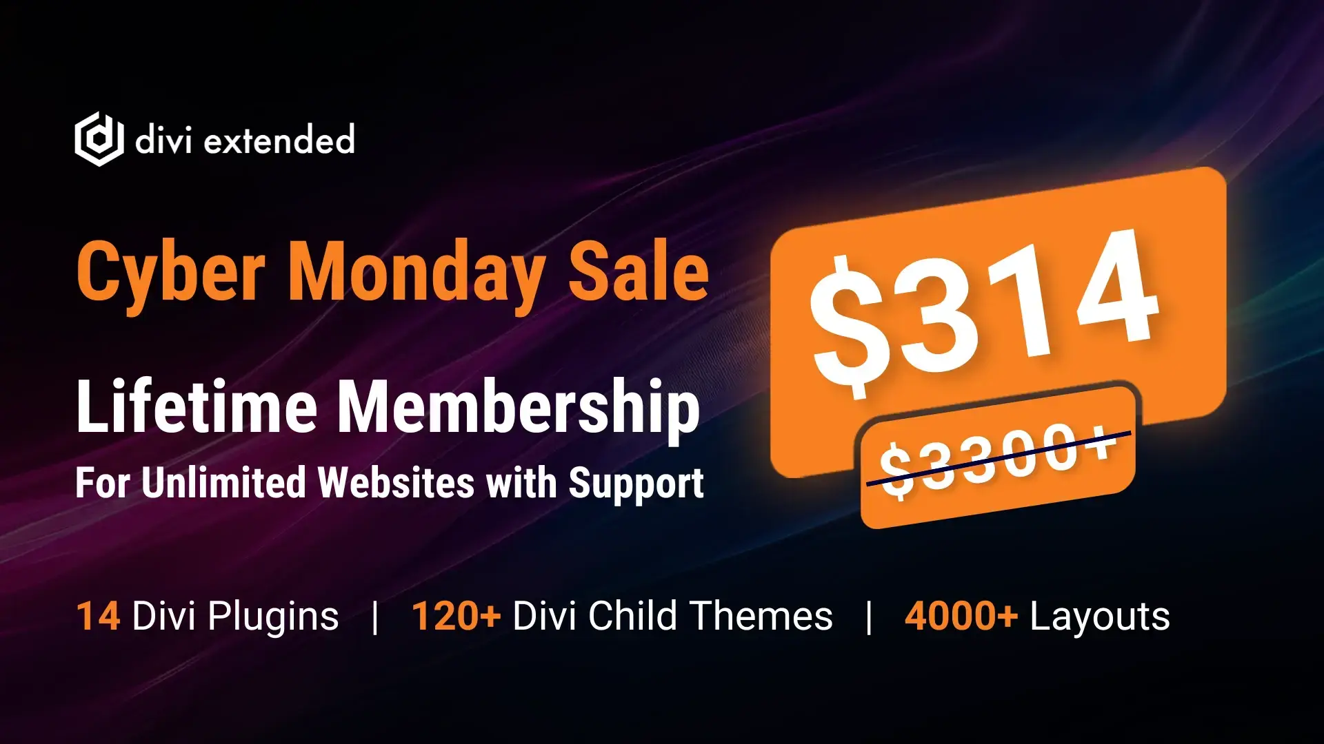 Divi Extended Lifetime Membership 30% OFF on Cyber Monday 2024 Sale