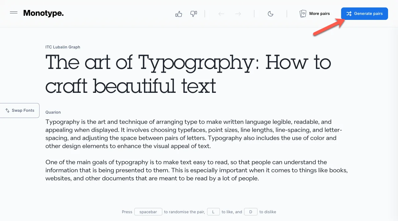 Monotype, font pairing platform.