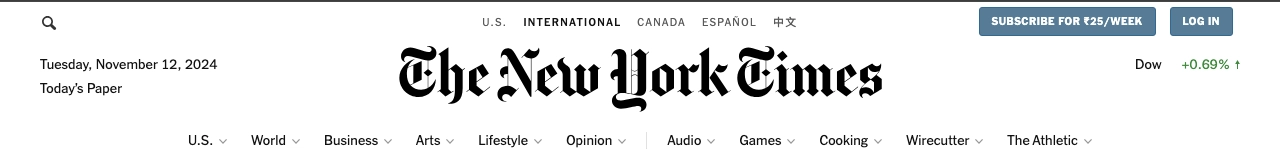 The New York Times font styles.