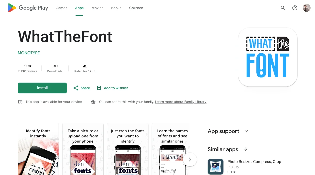 Font checking app for Android mobile phone.