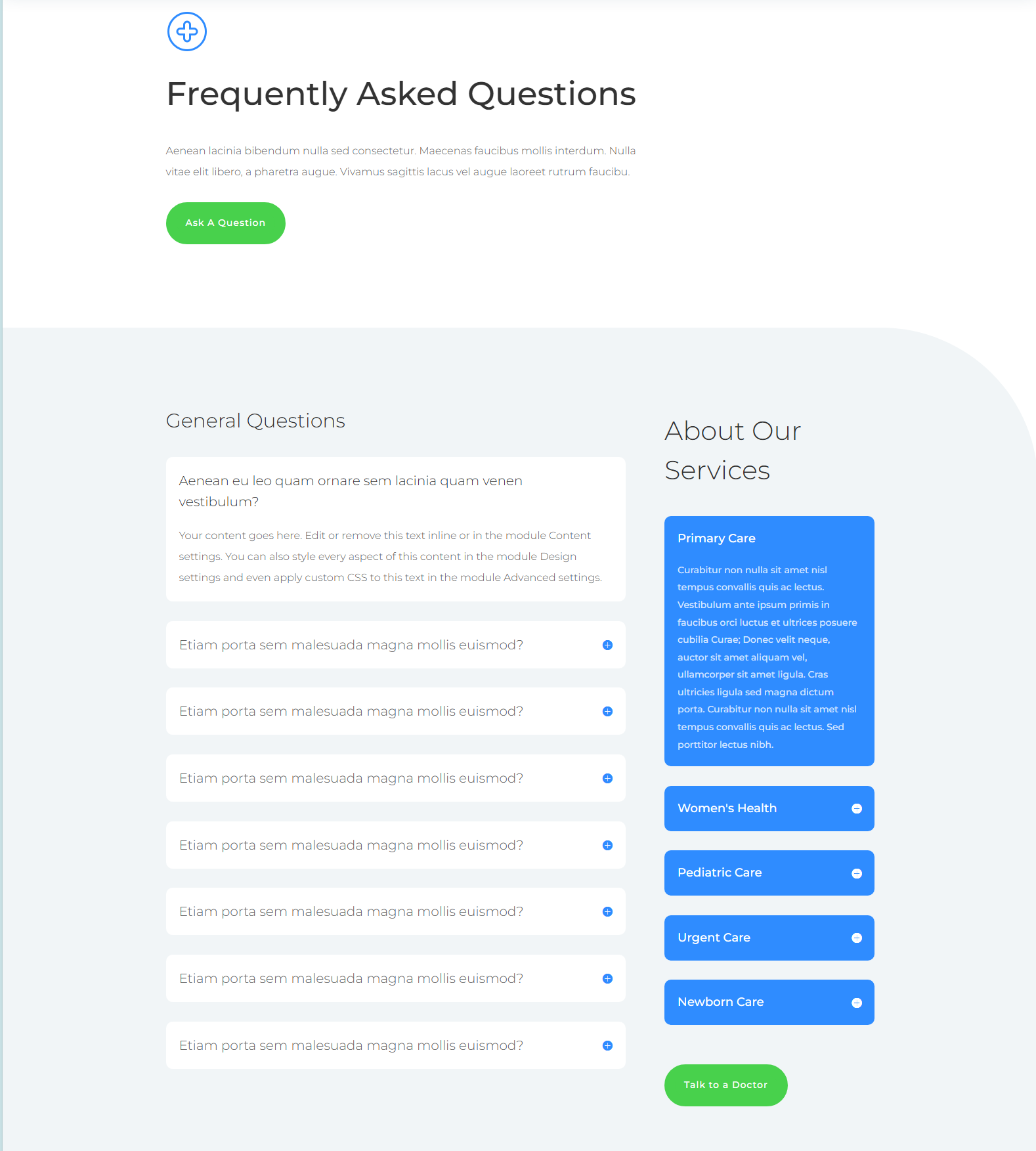 Elegant Themes FAQ layout 3