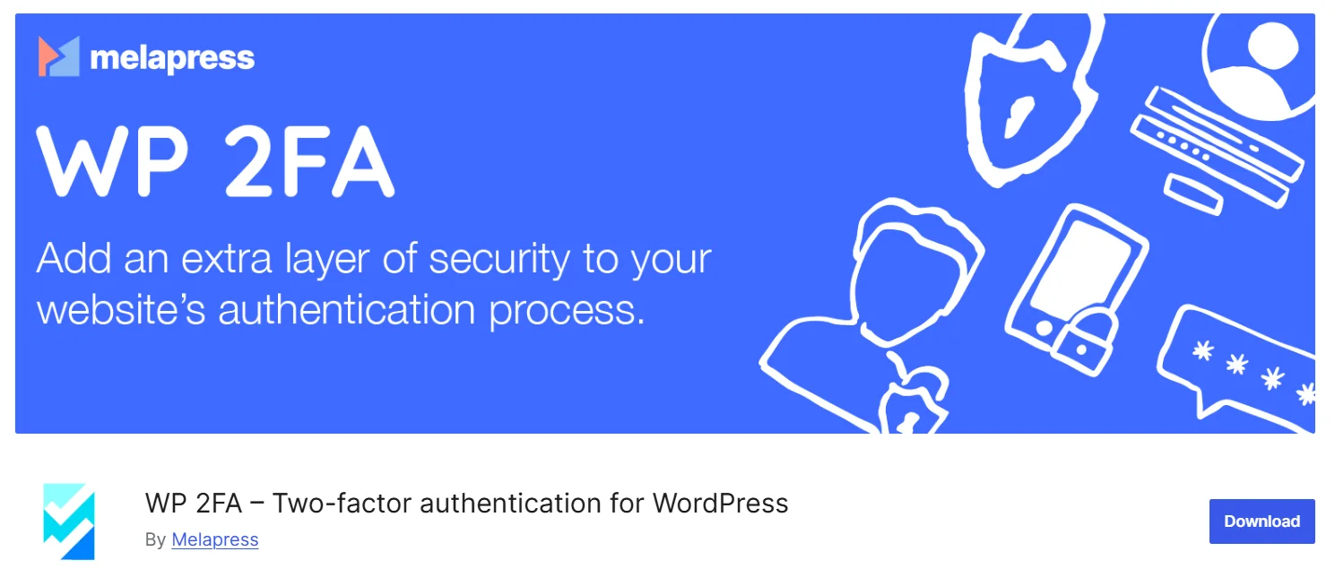 Melapress 2FA plugin for WordPress
