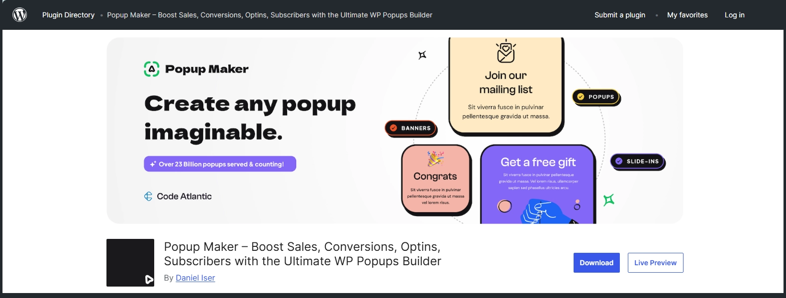 Popup make plugin