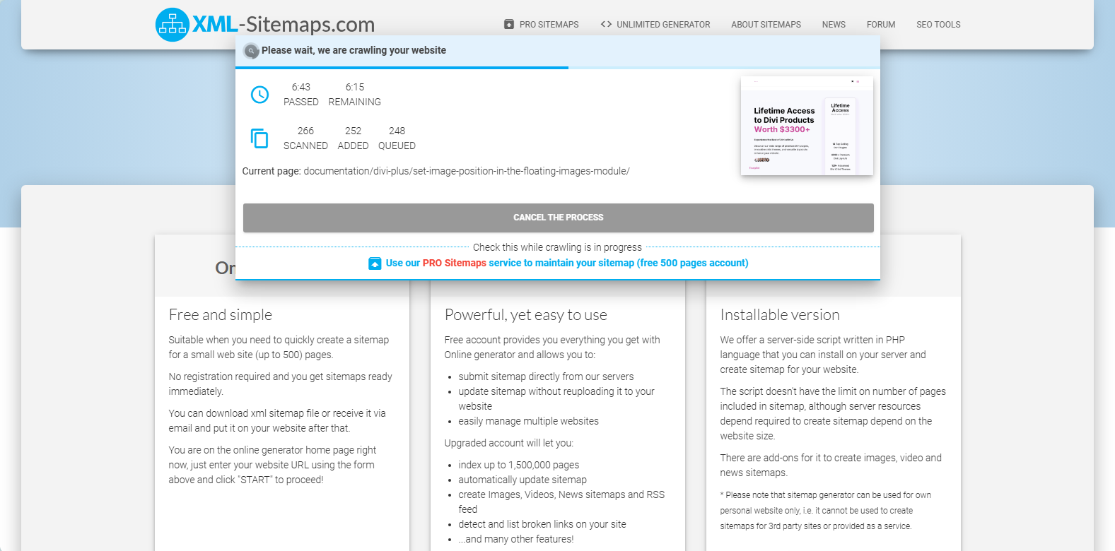 Sitemaps process