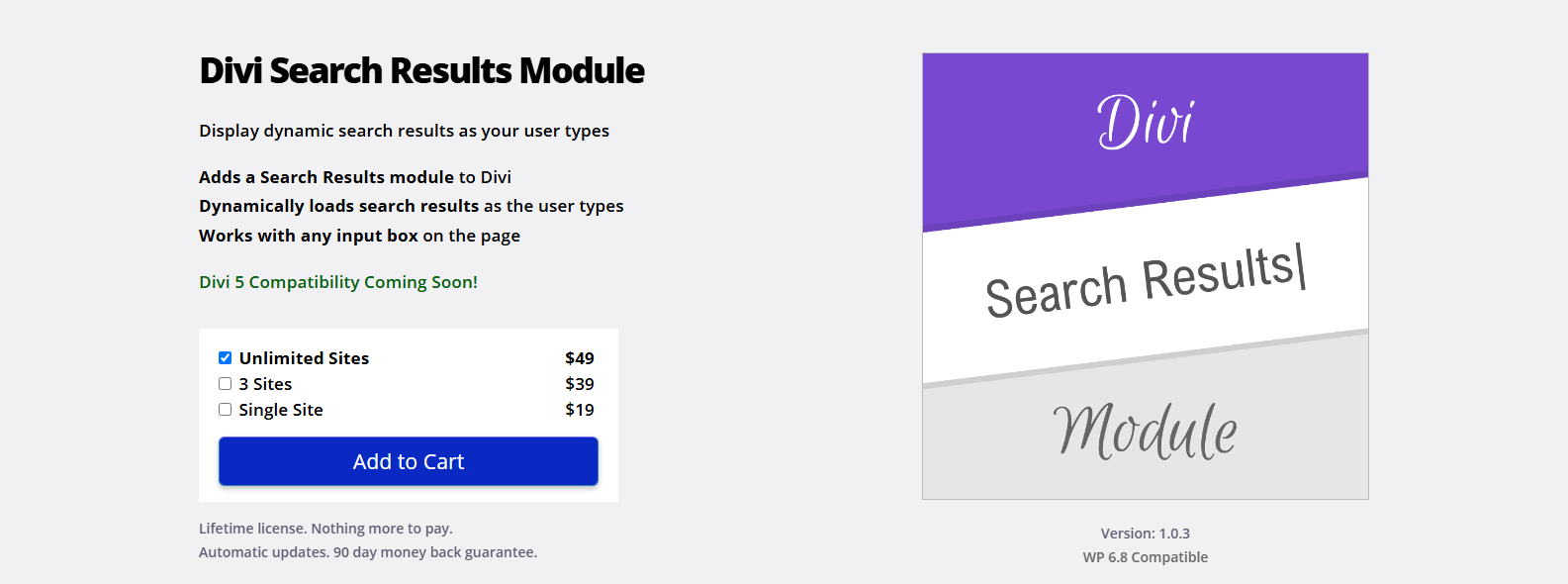 Divi Search Result Module by Divi Booster