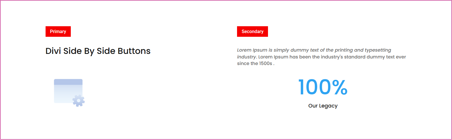 Example of Divi two buttons