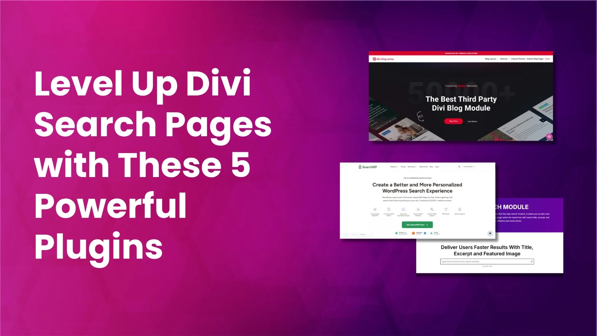 A post on Search Results page plugins for Divi