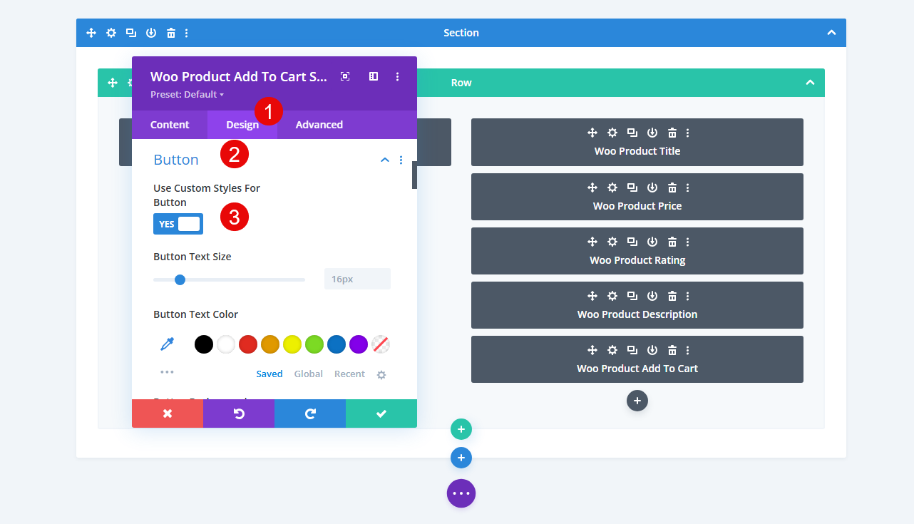 Steps to enable custom styles on the eCommerce button in Divi
