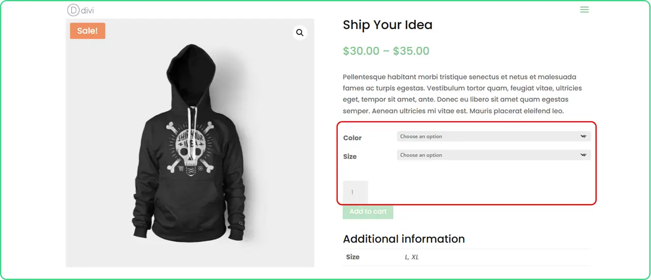 Preview of Quantity Selector in the Add to Cart button.