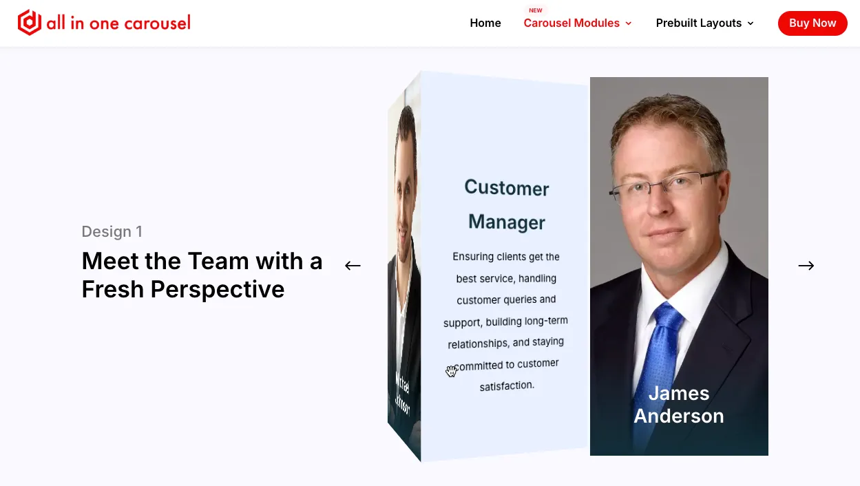 Flipbox carousel example of All in One Carousel for Divi.