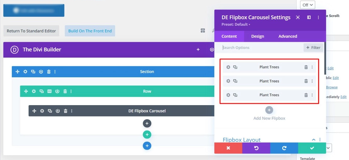 Multiple items of flipbox carousel