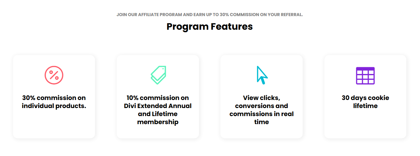 Benefits of joining Divi Extended Affiliate Program.
