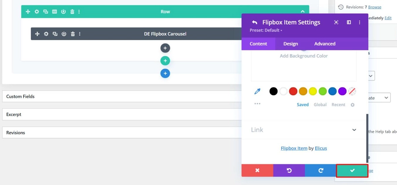 Assigning color for the flipbox item.