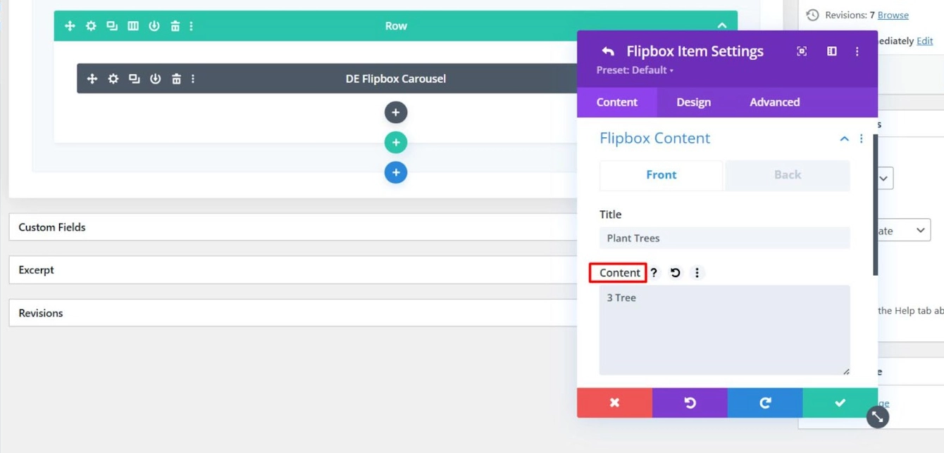 Adding content in the third item of flipbox carousel.