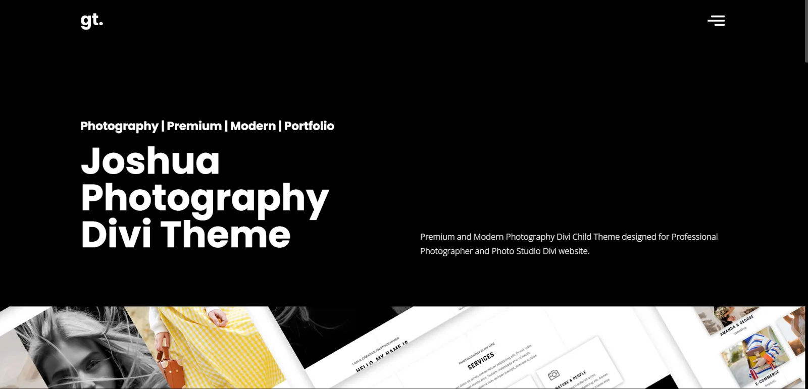 Joshua Photography Divi child theme