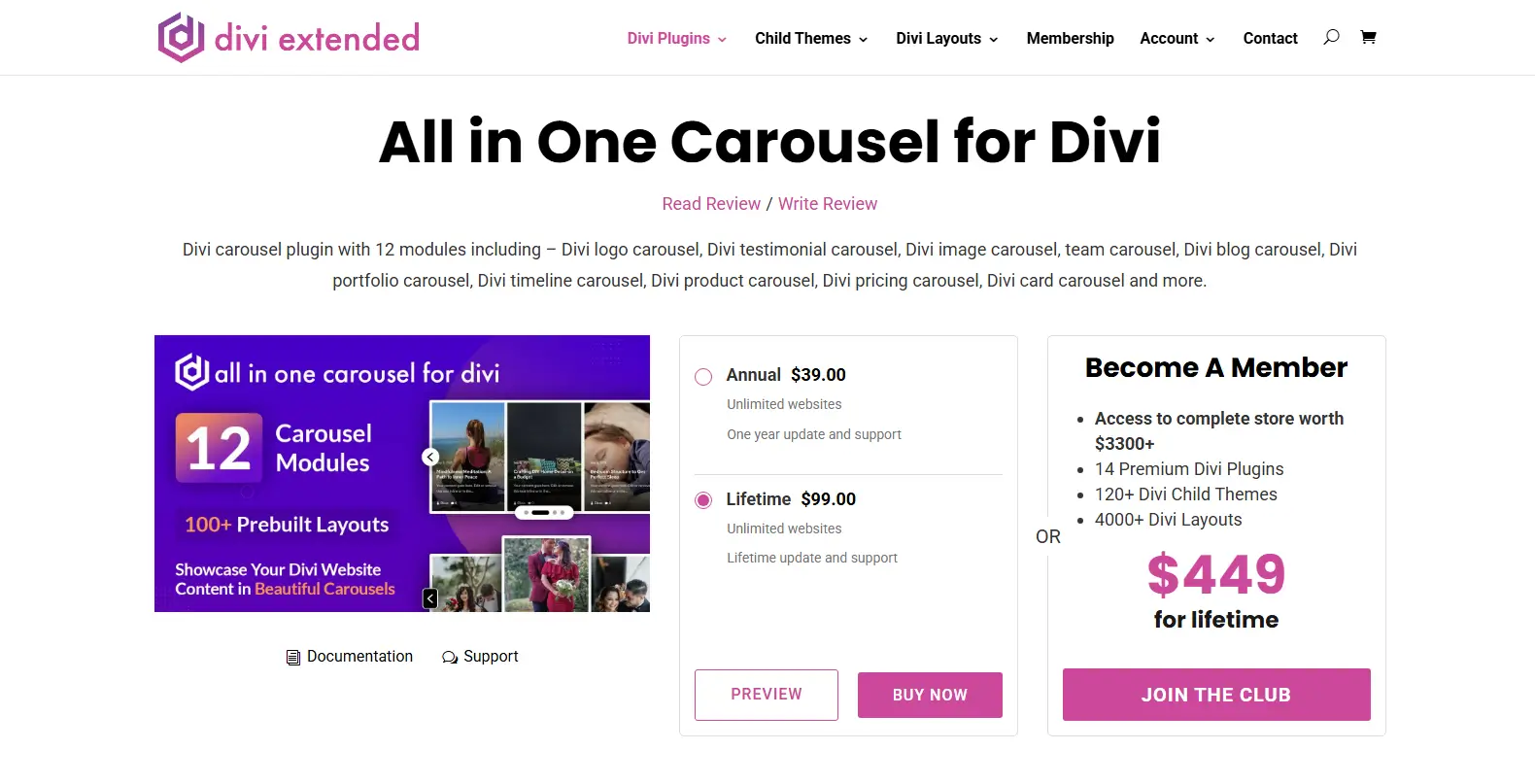 All in One Carousel for Divi plugin pricing