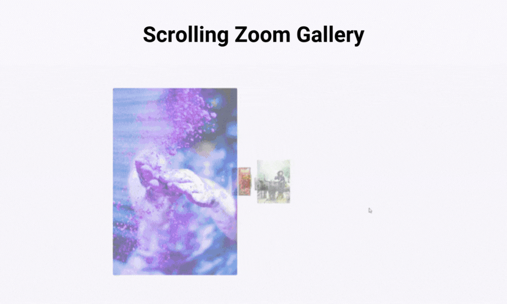 Divi scrolling zoom gallery
