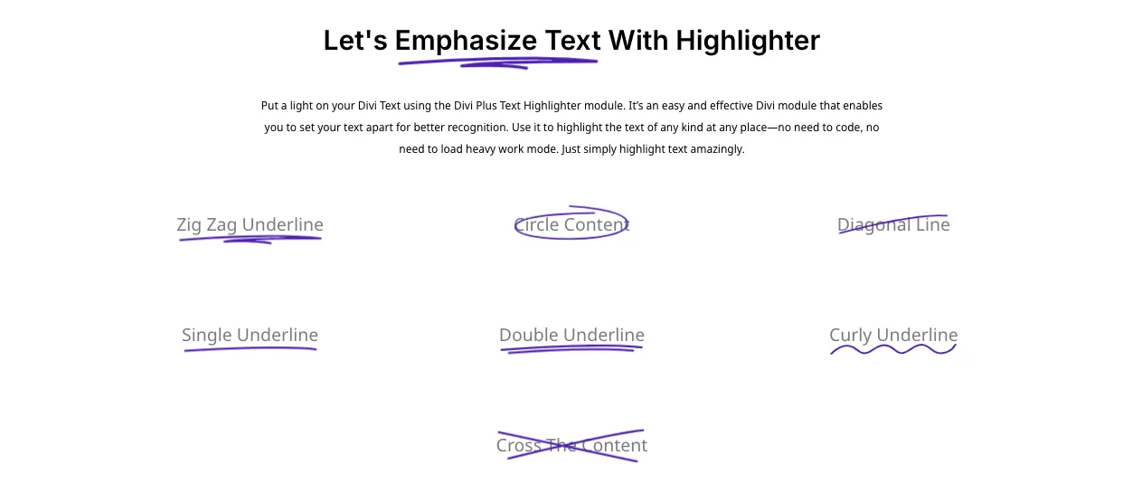 Examples of the Text highlighter module.