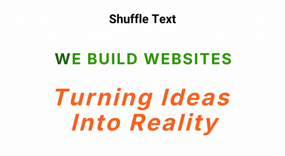 Divi shuffle text demonstration gif