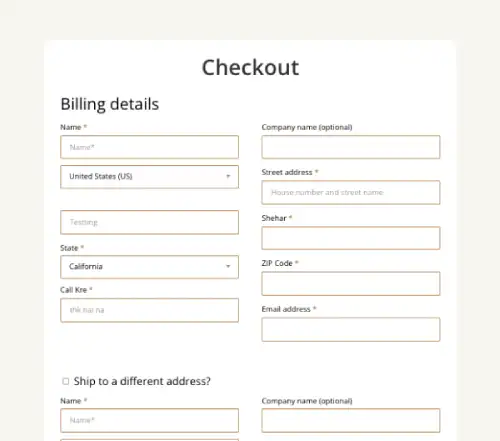 Divi WooCommerce checkout page layout 2 with boxed style