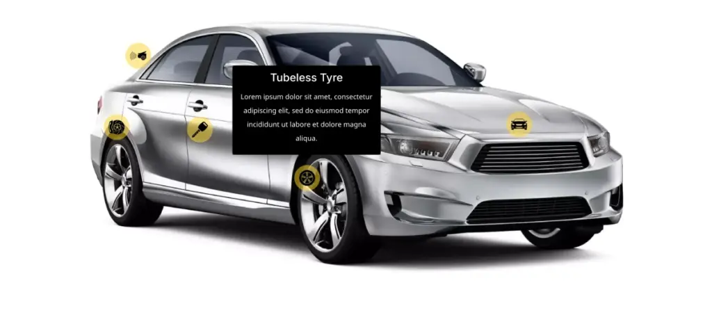 Automobile infographic image hotspot