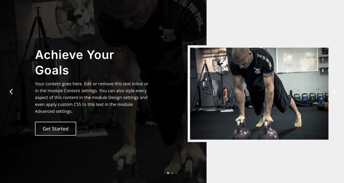Divi fitness blog hero section