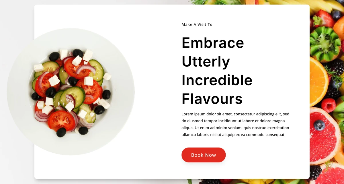 Divi food blog hero section